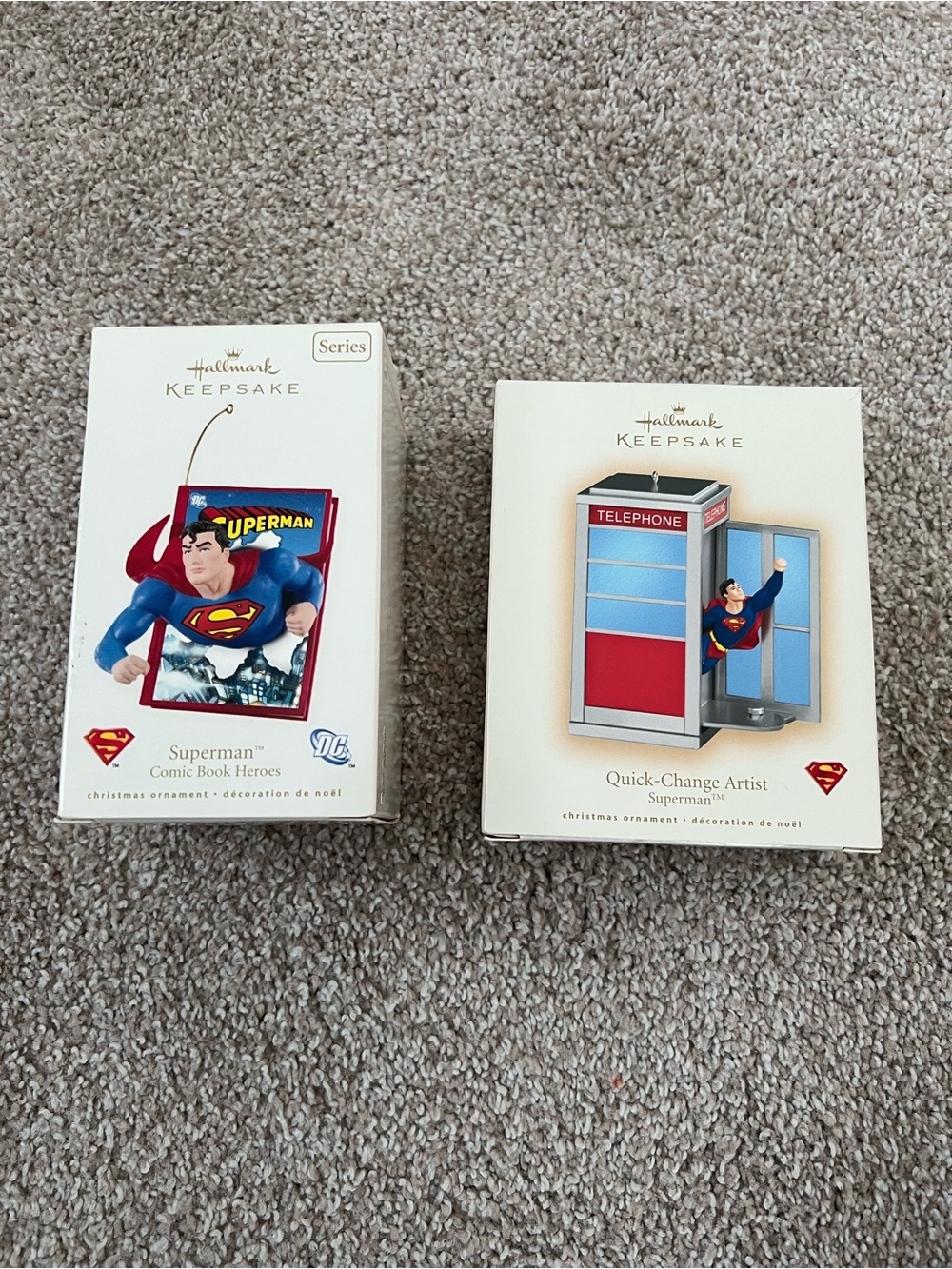 Hallmark Superman Quick-Change Artist and Comic Book Heroes Ornaments